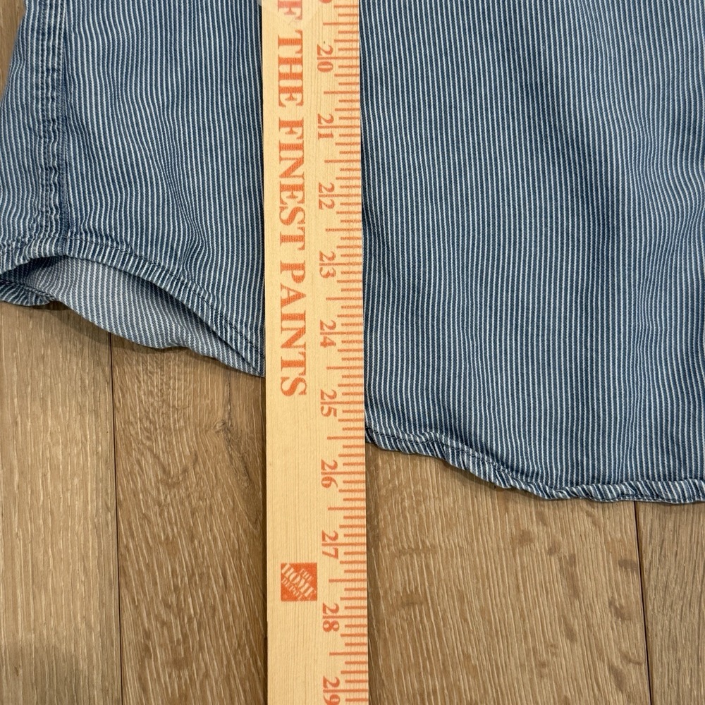 Chaps Long Sleeve Blue And White Stripe Women's Shirt Size Large - Picture 6 of 8